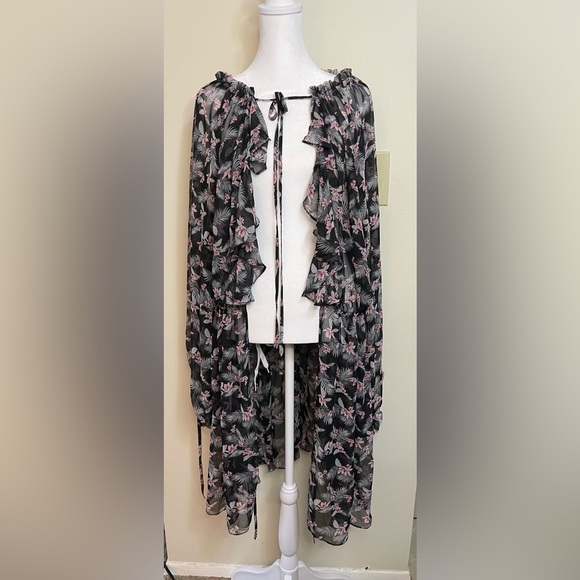 Victoria’s Secret Very Sexy West Side Floral Chiffon Duster Top Cover Up Robes. - Picture 7 of 16